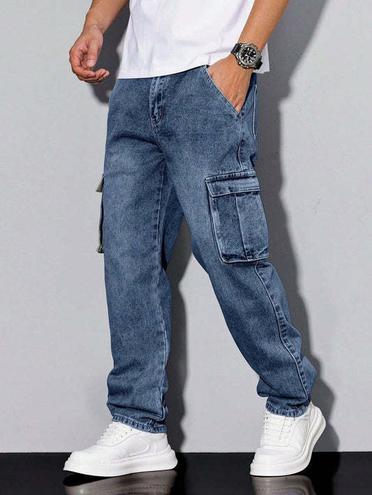 Men's Casual Cargo Jeans,