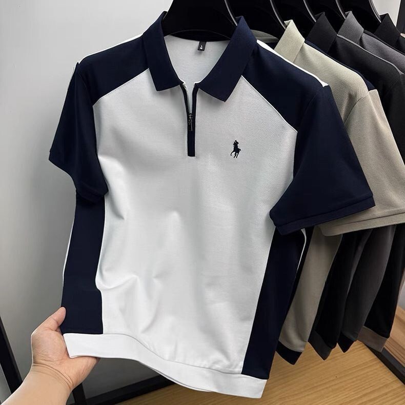 Men's Summer Casual Color Block Short Sleeve